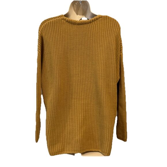 Jenni Kayne Size M Organic Cotton Cabin Oversized Knit Sweater Mustard Yellow - Picture 4 of 10